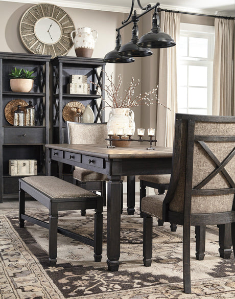 Tyler Creek Black/Grayish Brown Rectangular Dining Set by Ashley at Eve Furniture