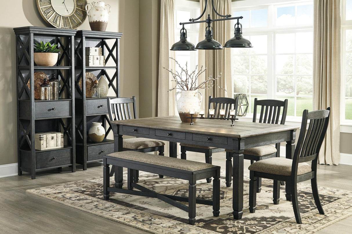 Tyler Creek Black/Grayish Brown Rectangular Dining Set by Ashley at Eve Furniture