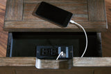 Tyler Creek Grayish Brown/Black Chairside End Table with USB Ports & Outlets by Ashley at Eve Furniture