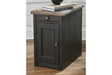 Tyler Creek Grayish Brown/Black Chairside End Table with USB Ports & Outlets by Ashley at Eve Furniture