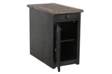 Tyler Creek Grayish Brown/Black Chairside End Table with USB Ports & Outlets by Ashley at Eve Furniture