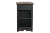 Tyler Creek Grayish Brown/Black Chairside End Table with USB Ports & Outlets by Ashley at Eve Furniture