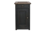 Tyler Creek Grayish Brown/Black Chairside End Table with USB Ports & Outlets by Ashley at Eve Furniture