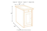 Tyler Creek Grayish Brown/Black Chairside End Table with USB Ports & Outlets by Ashley at Eve Furniture