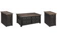 Tyler Creek Grayish Brown/Black Coffee Table and 2 Chairside End Tables by Ashley at Eve Furniture