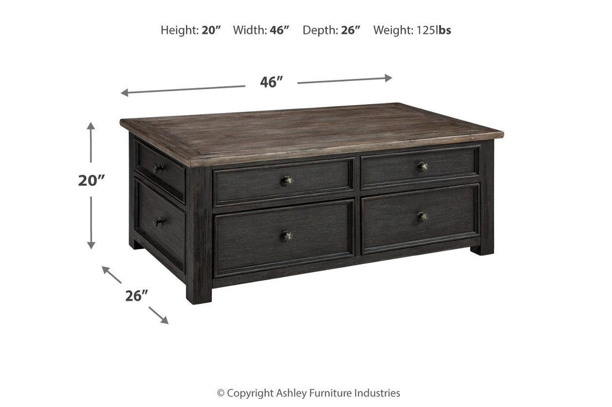 Tyler Creek Grayish Brown/Black Coffee Table and 2 End Tables by Ashley at Eve Furniture