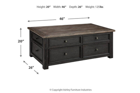 Tyler Creek Grayish Brown/Black Coffee Table and 2 End Tables by Ashley at Eve Furniture