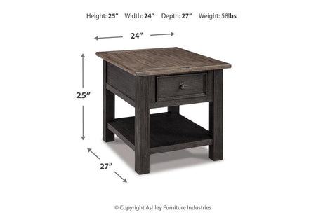 Tyler Creek Grayish Brown/Black Coffee Table and 2 End Tables by Ashley at Eve Furniture