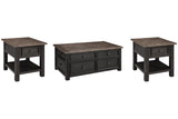 Tyler Creek Grayish Brown/Black Coffee Table and 2 End Tables by Ashley at Eve Furniture