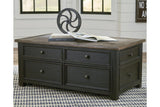 Tyler Creek Grayish Brown/Black Coffee Table with Lift Top by Ashley at Eve Furniture