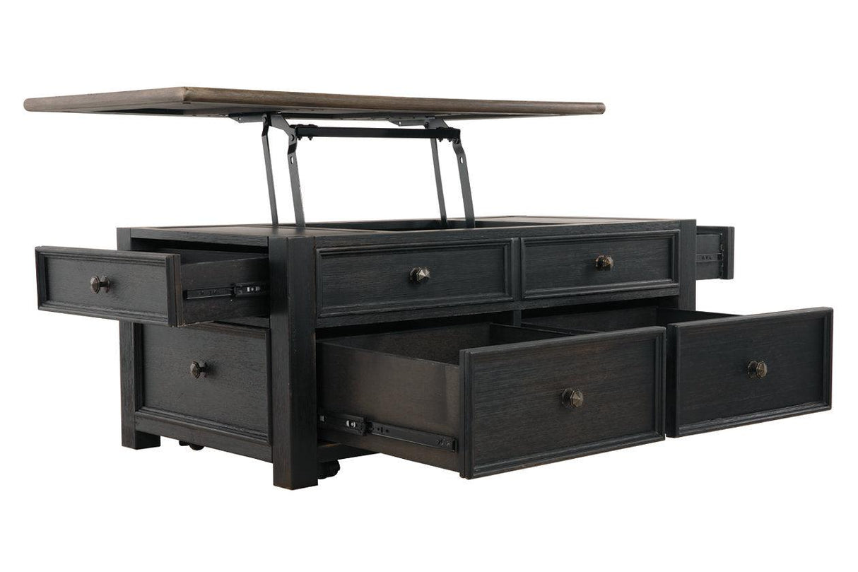 Tyler Creek Grayish Brown/Black Coffee Table with Lift Top by Ashley at Eve Furniture