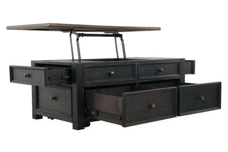 Tyler Creek Grayish Brown/Black Coffee Table with Lift Top by Ashley at Eve Furniture