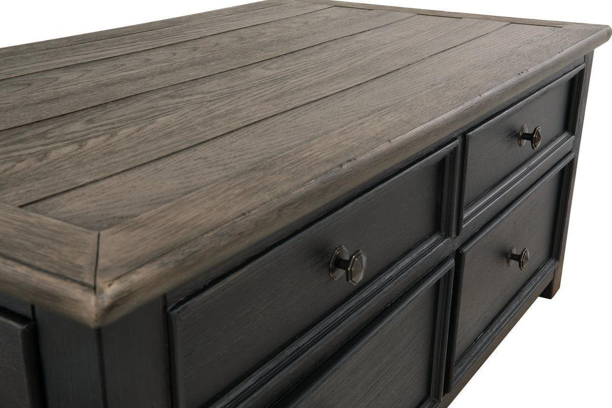 Tyler Creek Grayish Brown/Black Coffee Table with Lift Top by Ashley at Eve Furniture