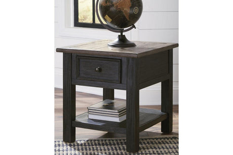 Tyler Creek Grayish Brown/Black End Table by Ashley at Eve Furniture