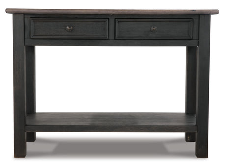 Tyler Creek Grayish Brown/Black Sofa/Console Table by Ashley at Eve Furniture