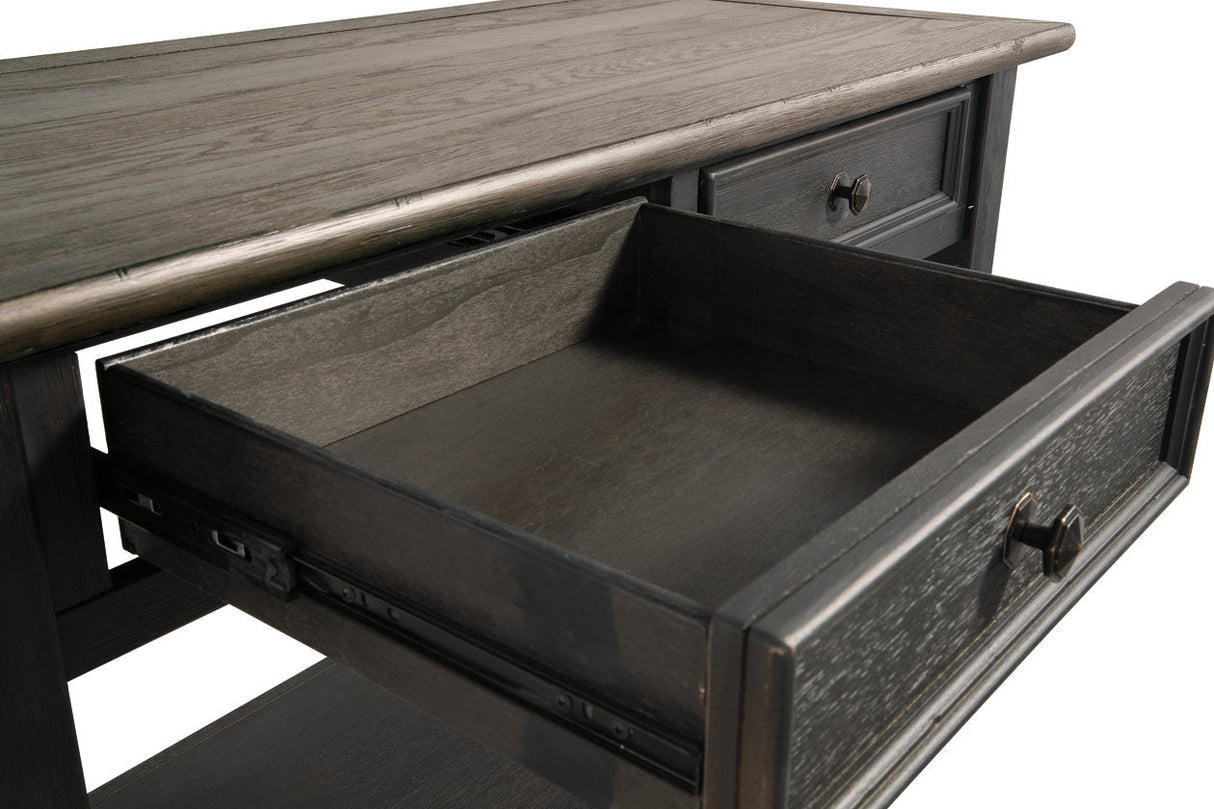 Tyler Creek Grayish Brown/Black Sofa/Console Table by Ashley at Eve Furniture
