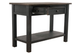 Tyler Creek Grayish Brown/Black Sofa/Console Table by ASHLEY FURNITURE at Eve Furniture