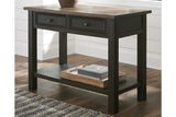 Tyler Creek Grayish Brown/Black Sofa/Console Table by ASHLEY FURNITURE at Eve Furniture