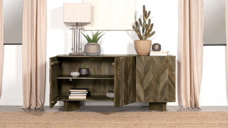 Tyler Mango Brown 3-door Dining Sideboard Server by Coaster at Eve Furniture