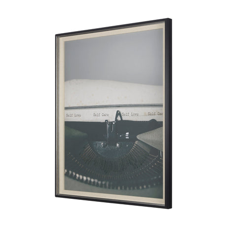 Typewriter Notes Care by Mercana Studio Hand Embellished Textured Framed Photo Art Print Matted unde by Mercana at Eve Furniture