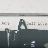 Typewriter Notes Care by Mercana Studio Hand Embellished Textured Framed Photo Art Print Matted unde by Mercana at Eve Furniture