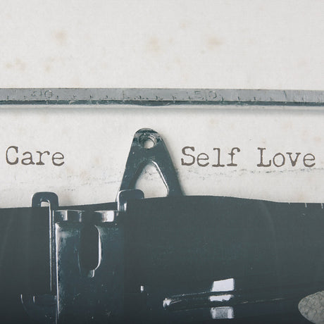 Typewriter Notes Care by Mercana Studio Hand Embellished Textured Framed Photo Art Print Matted unde by Mercana at Eve Furniture