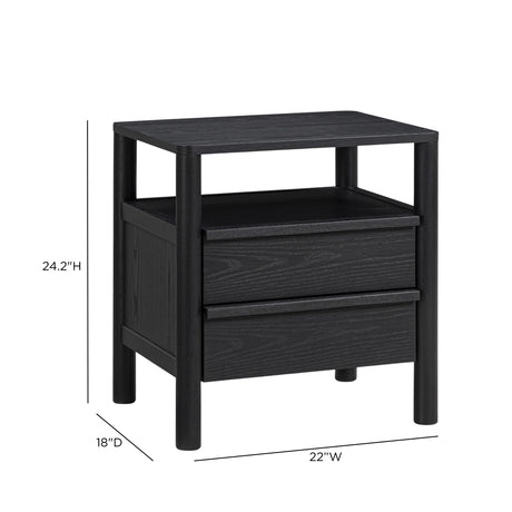 Tyra 22" Black Ash Nightstand by TOV Furniture at Eve Furniture
