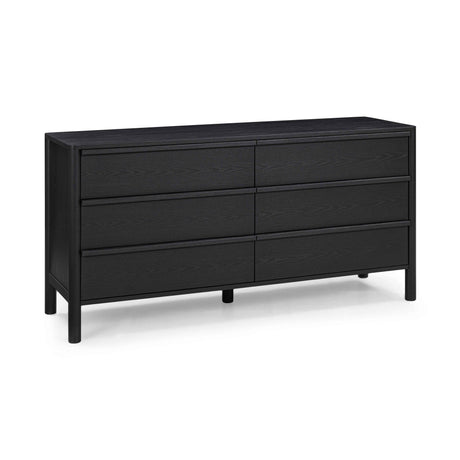 Tyra 62" Black Ash 6-Drawer Dresser by TOV Furniture at Eve Furniture