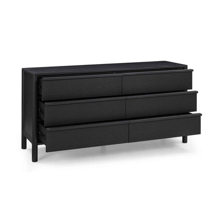 Tyra 62" Black Ash 6-Drawer Dresser by TOV Furniture at Eve Furniture