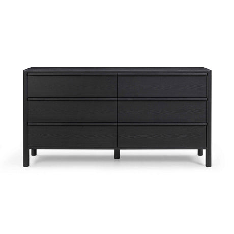 Tyra 62" Black Ash 6-Drawer Dresser by TOV Furniture at Eve Furniture