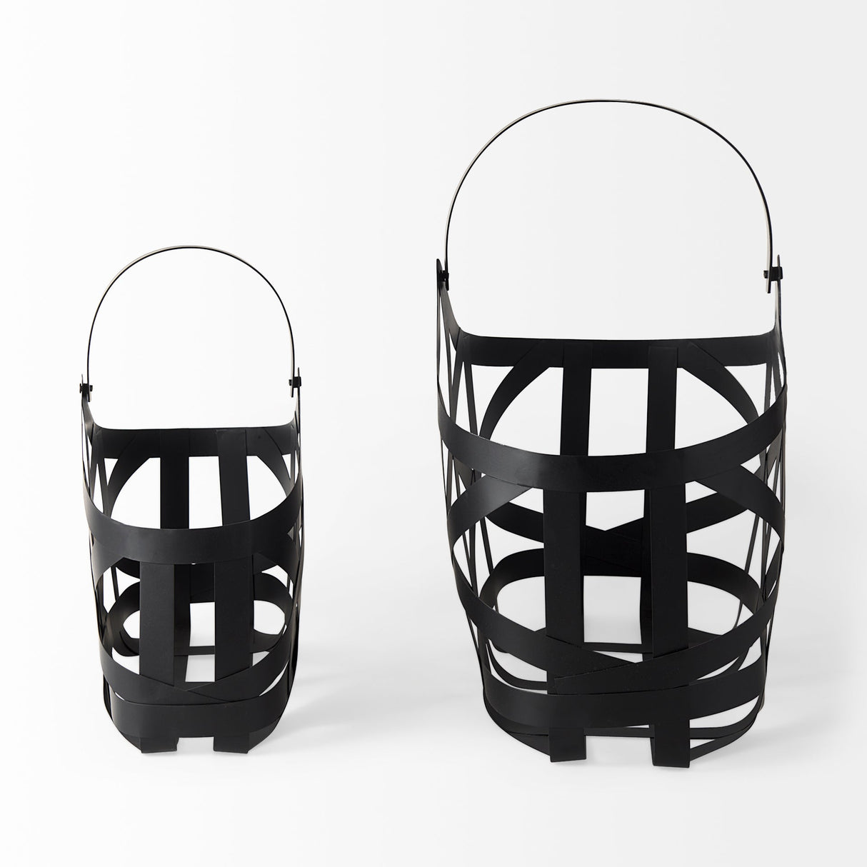 Tyrell (Set of 2); Black Iron Metal Baskets by Mercana at Eve Furniture