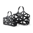 Tyrell (Set of 2); Black Iron Metal Baskets by Mercana at Eve Furniture