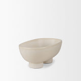 Tyren Cream Glazed Decorative Oblong Ceramic Bowl by Mercana at Eve Furniture