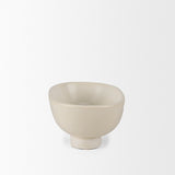 Tyren Cream Glazed Decorative Oblong Ceramic Bowl by Mercana at Eve Furniture