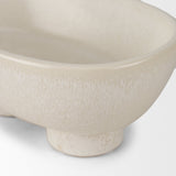 Tyren Cream Glazed Decorative Oblong Ceramic Bowl by Mercana at Eve Furniture