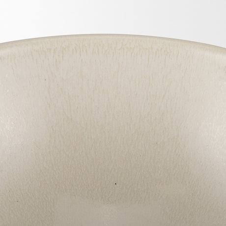 Tyren Cream Glazed Decorative Round Ceramic Bowl by Mercana at Eve Furniture