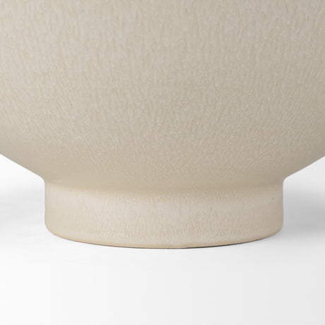 Tyren Cream Glazed Decorative Round Ceramic Bowl by Mercana at Eve Furniture
