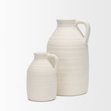 Tyrus Large Textured Matte White w/ Speckling Ceramic Vase by Mercana at Eve Furniture
