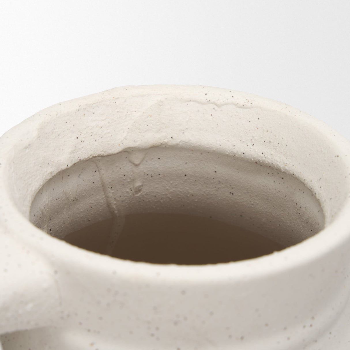Tyrus Large Textured Matte White w/ Speckling Ceramic Vase by Mercana at Eve Furniture