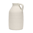 Tyrus Large Textured Matte White w/ Speckling Ceramic Vase by Mercana at Eve Furniture