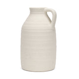 Tyrus Large Textured Matte White w/ Speckling Ceramic Vase by Mercana at Eve Furniture