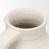 Tyrus Medium Textured Matte White w/ Speckling Ceramic Vase by Mercana at Eve Furniture