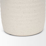 Tyrus Medium Textured Matte White w/ Speckling Ceramic Vase by Mercana at Eve Furniture