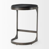 Tyson 17L x 18W x 28H Black Leather W/ Metal Frame Counter Stool by Mercana at Eve Furniture