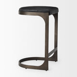 Tyson 17L x 18W x 28H Black Leather W/ Metal Frame Counter Stool by Mercana at Eve Furniture