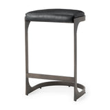 Tyson 17L x 18W x 28H Black Leather W/ Metal Frame Counter Stool by Mercana at Eve Furniture