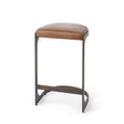 Tyson 17L x 18W x 28H Brown Leather W/ Metal Frame Counter Stool by Mercana at Eve Furniture