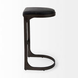 Tyson 17L x 18W x 31H Black Leather W/ Metal Frame Bar Stool by Mercana at Eve Furniture