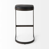 Tyson 17L x 18W x 31H Black Leather W/ Metal Frame Bar Stool by Mercana at Eve Furniture