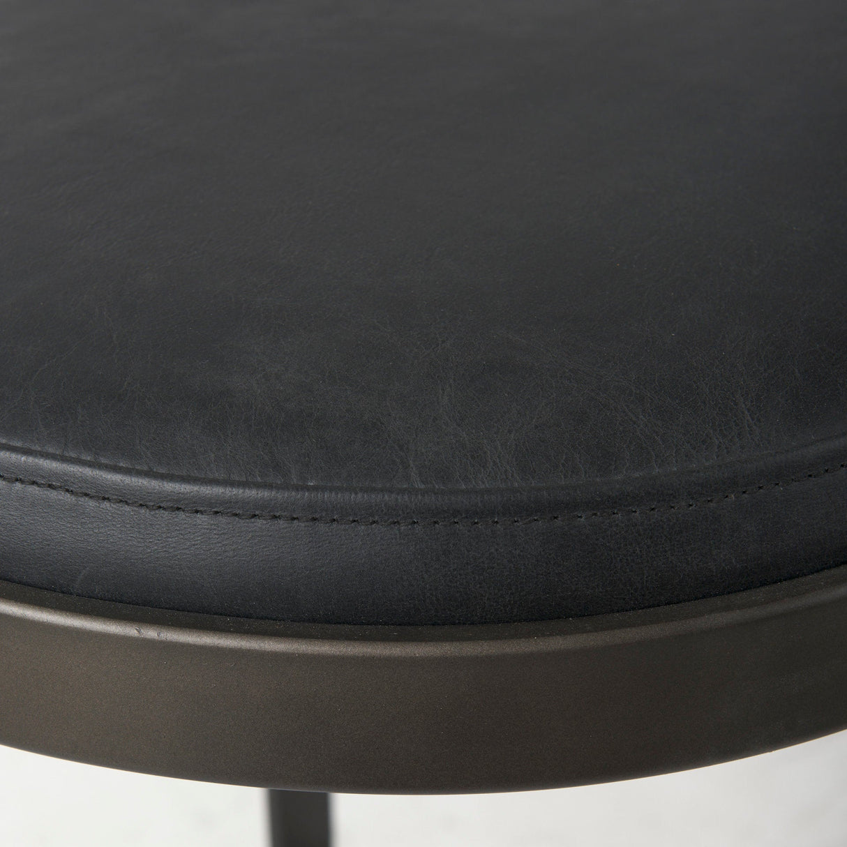 Tyson 17L x 18W x 31H Black Leather W/ Metal Frame Bar Stool by Mercana at Eve Furniture